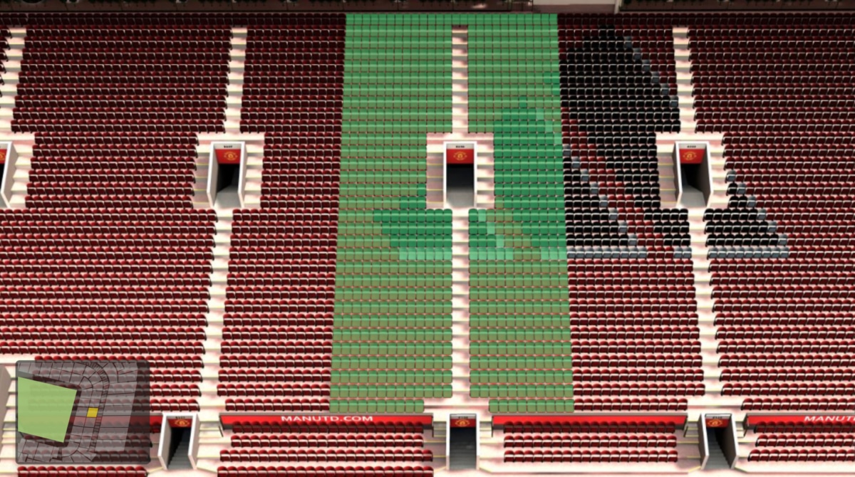 Old Trafford section E236 seating plan