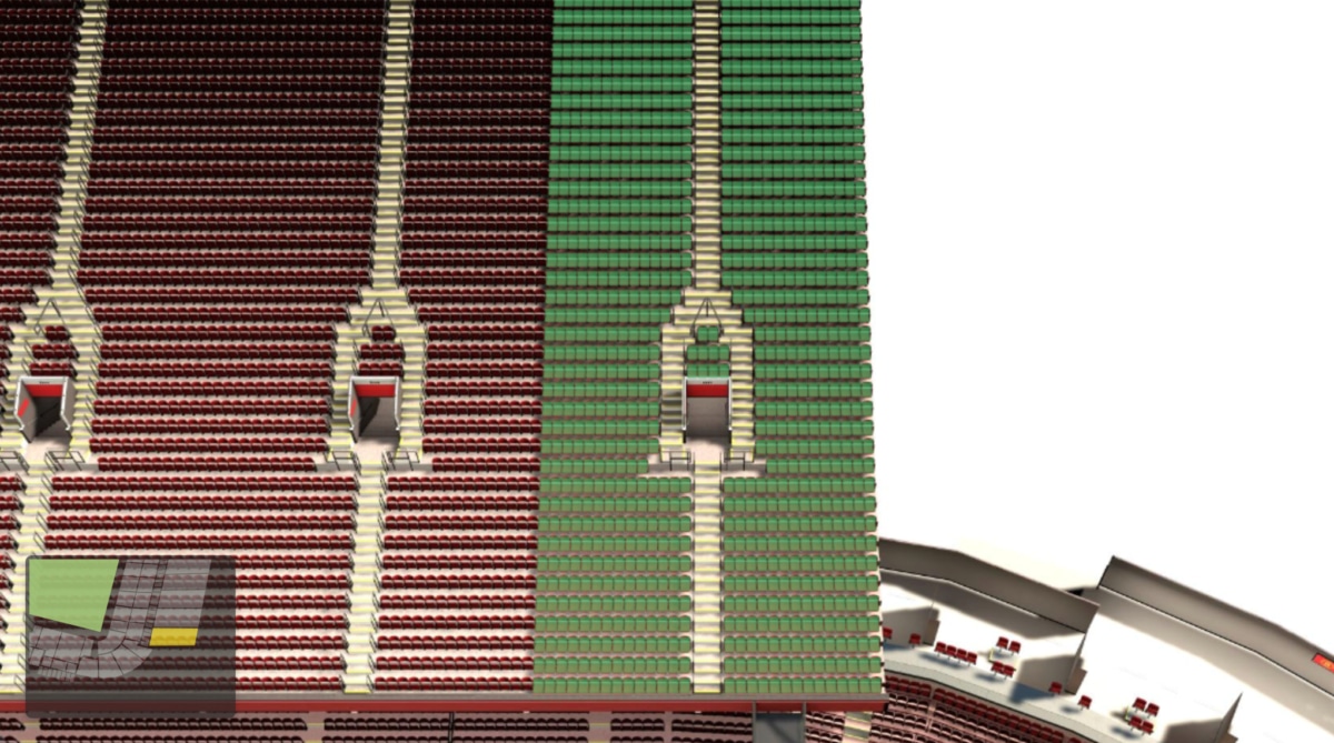 Old Trafford section E331 seating plan