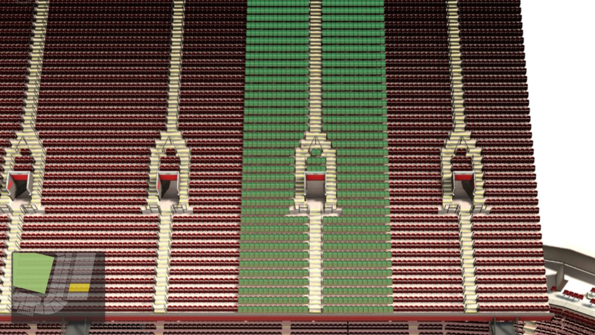 Old Trafford section E332 seating plan