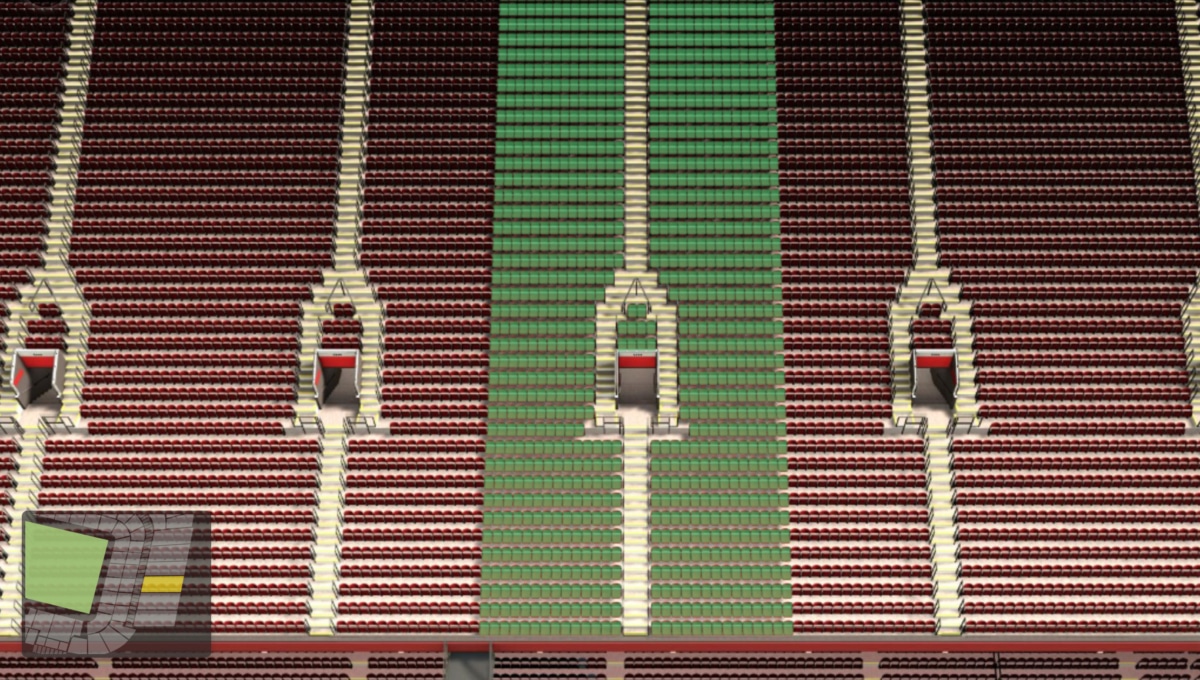 Old Trafford section E333 seating plan