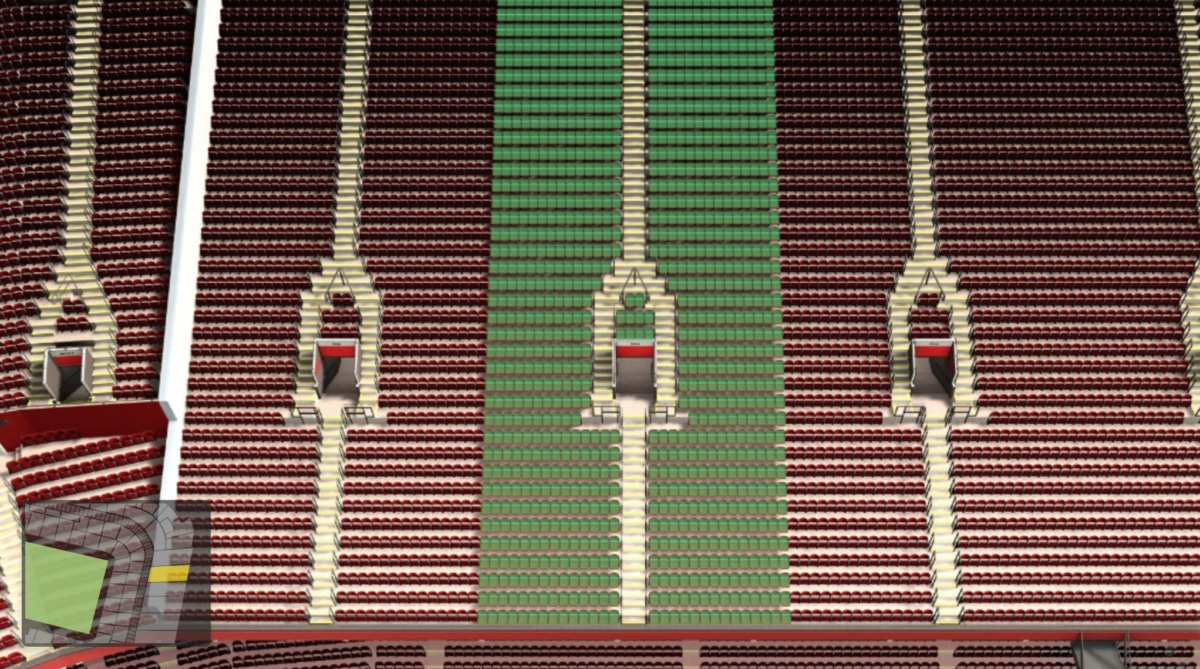 Old Trafford section E335 seating plan