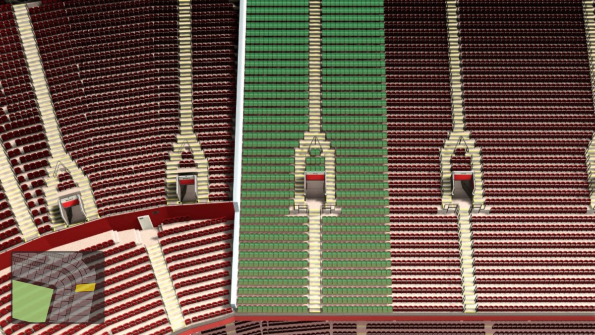 Old Trafford section E336 seating plan