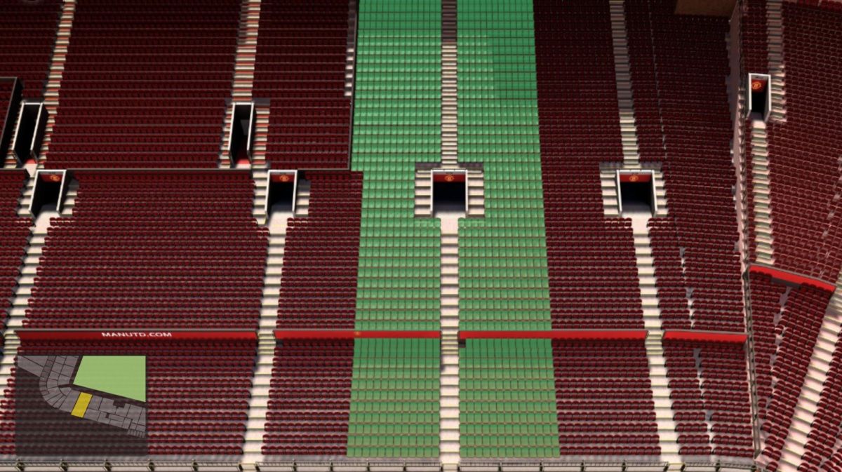 Old Trafford section S122 seating plan