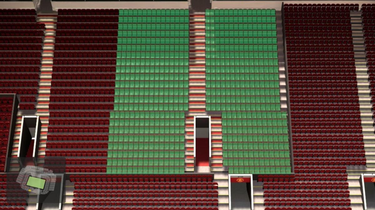 Old Trafford section S221 seating plan