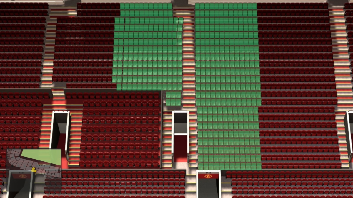 Old Trafford section S222 seating plan