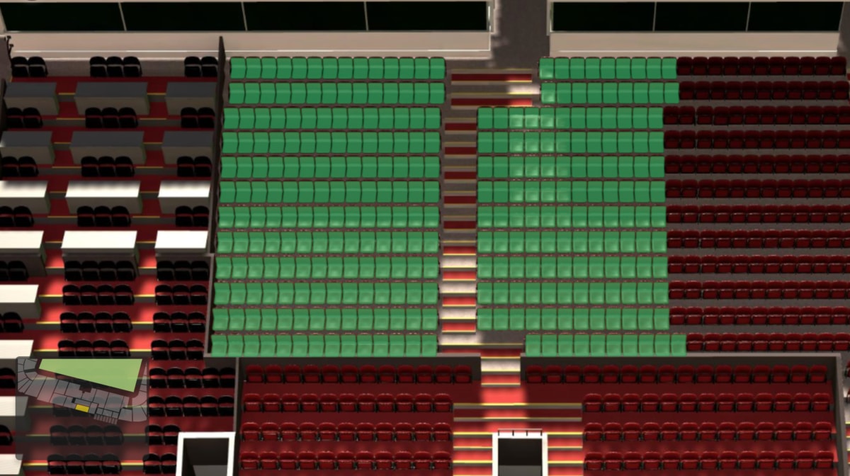 Old Trafford section S223 seating plan