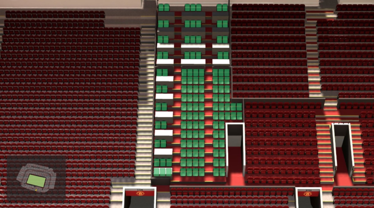 Old Trafford section S224 seating plan