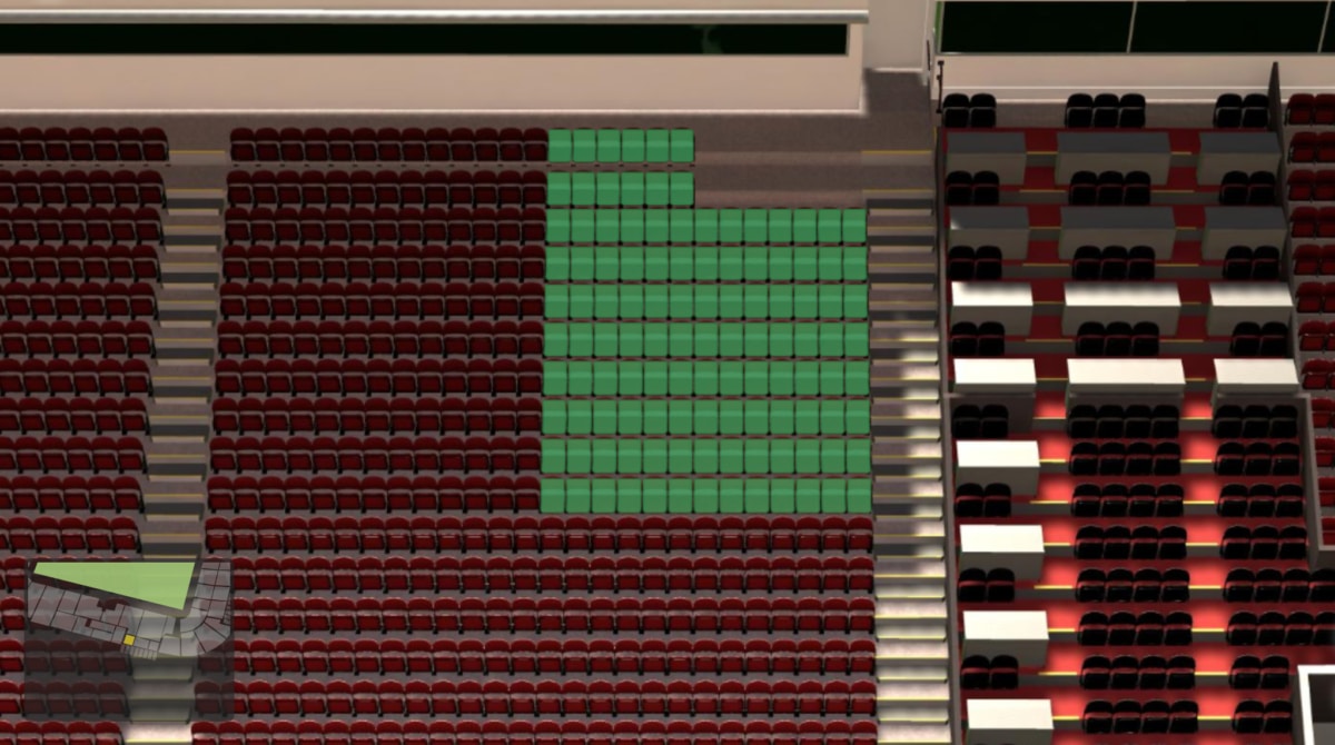 Old Trafford section S226 seating plan